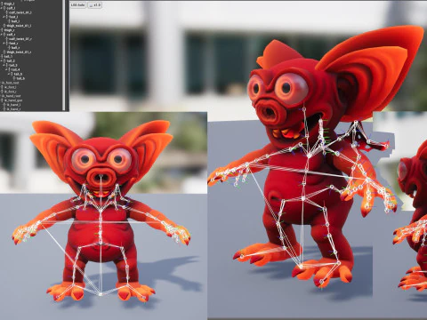 Demone stilizzato irreale unit&agrave; 18 animazioni rig in maya Modello 3D