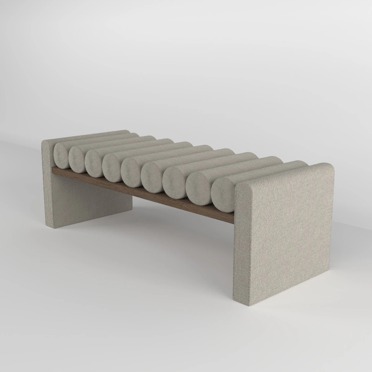 Roll Cushion Bench 3D Model .c4d .max .obj .3ds .fbx .stl .blend 
