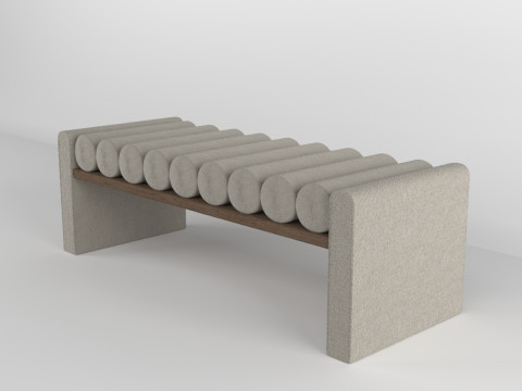 Banco com almofada de rolo Modelo 3D