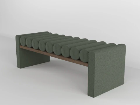 Roll Cushion Bench 3D Model
