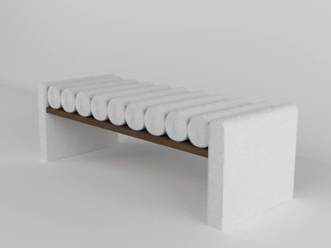Roll Cushion Bench 3D Model