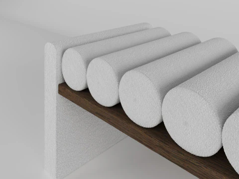 Roll Cushion Bench 3D Model