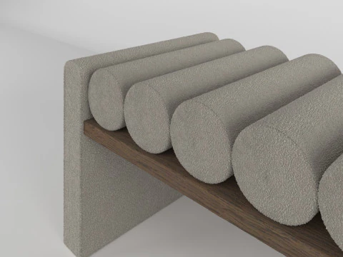 Roll Cushion Bench 3D Model