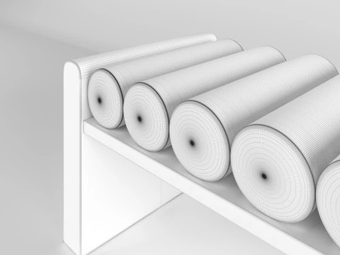 Roll Cushion Bench 3D Model