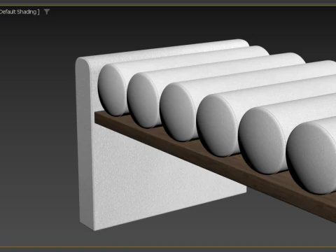 Roll Cushion Bench 3D Model
