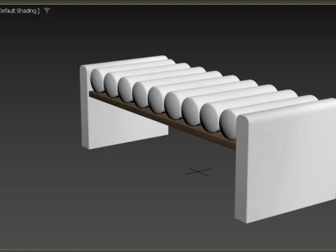 Roll Cushion Bench 3D Model