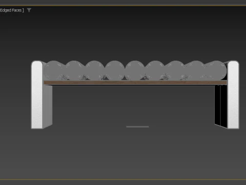 Roll Cushion Bench 3D Model