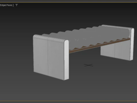 Roll Cushion Bench 3D Model