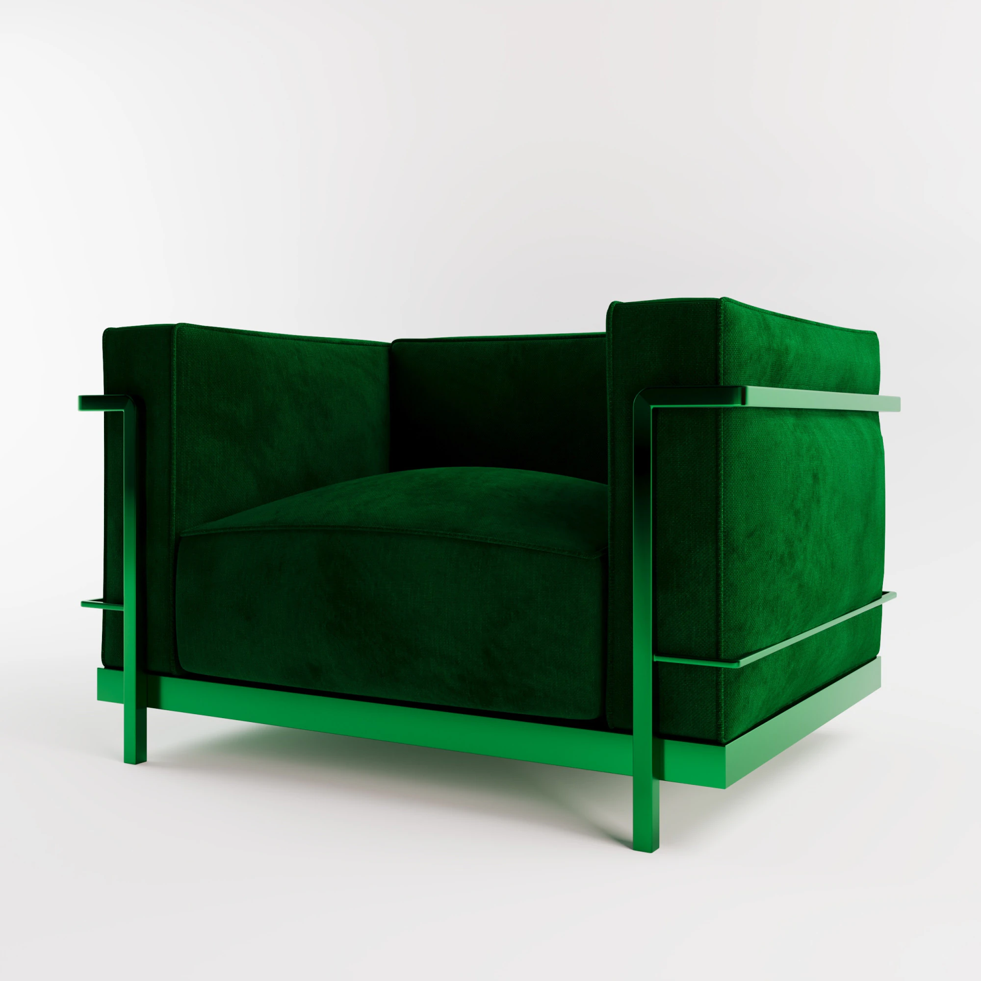Velour Frame Armchair 3D Model .c4d .max .obj .3ds .fbx .stl .blend 