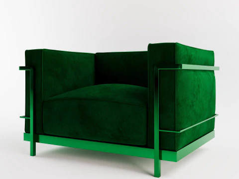 ベロアフレームアームチェア 3Dモデル