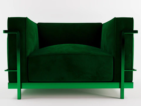 Velour Frame Armchair 3D Model