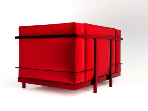 Velour Frame Armchair 3D Model