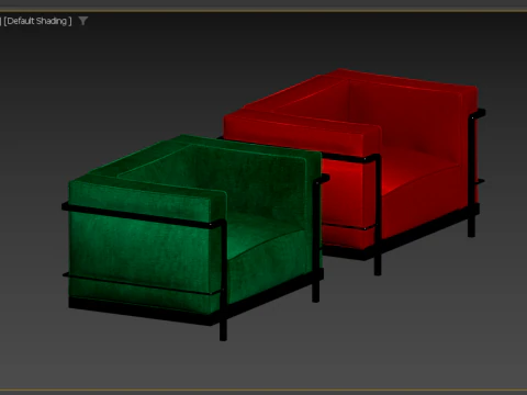 Velour Frame Armchair 3D Model