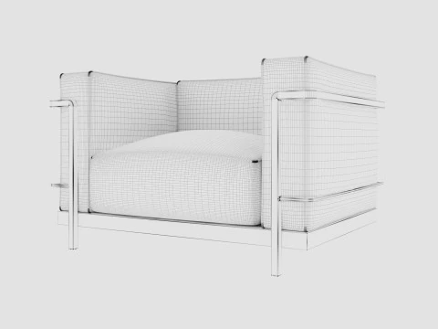 Velour Frame Armchair 3D Model