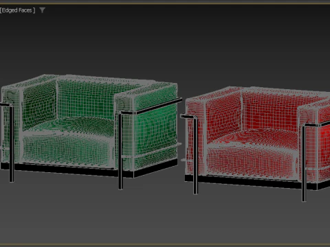 Velour Frame Armchair 3D Model