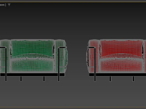 Velour Frame Armchair 3D Model