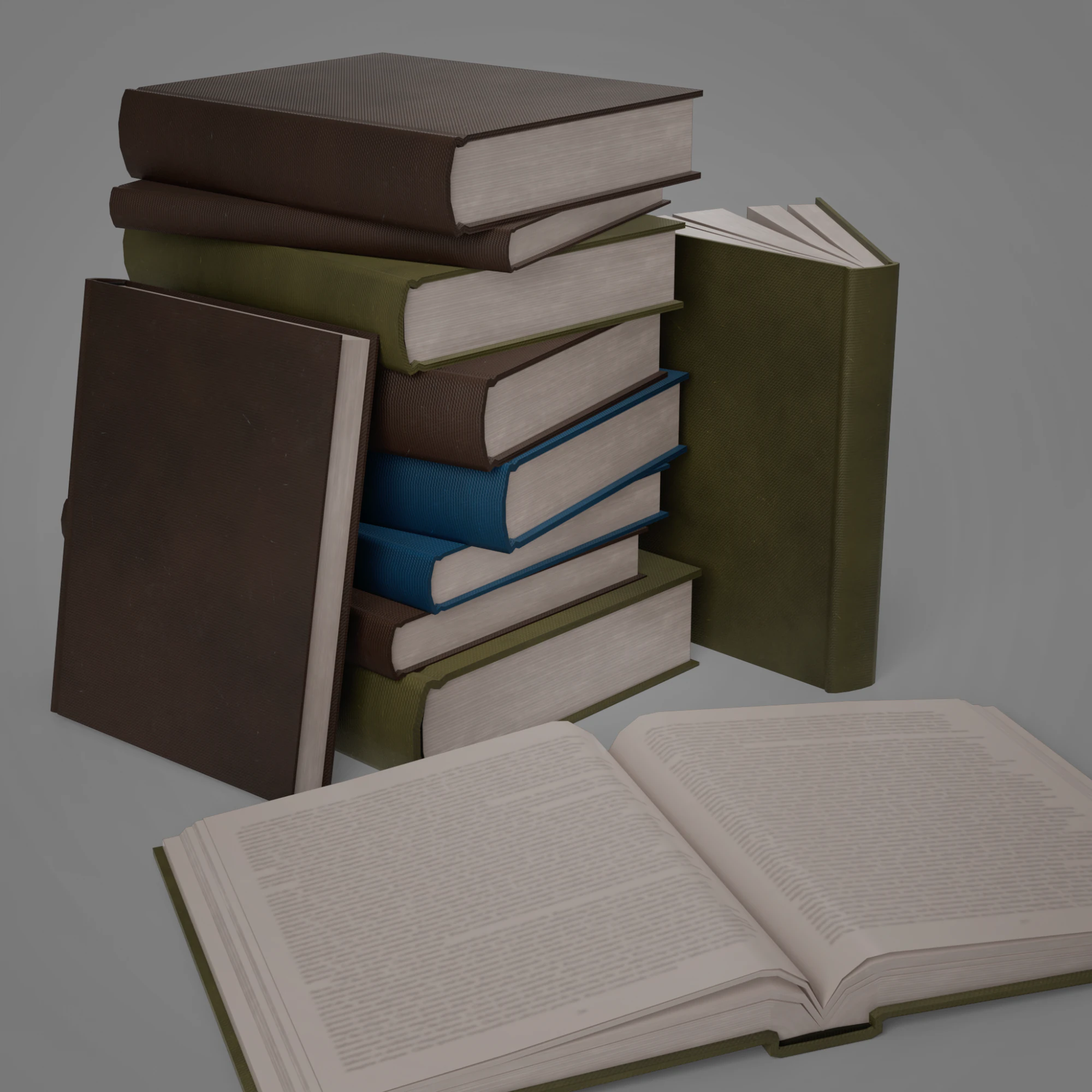 Realistic Low Poly Book and Paper Props Pack - Game-Ready PBR Low-poly 3D Model .c4d .max .obj .3ds .fbx .stl .blend 