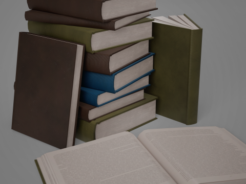Realistic Low Poly Book and Paper Props Pack - Game-Ready PBR Low-poly 3D Model