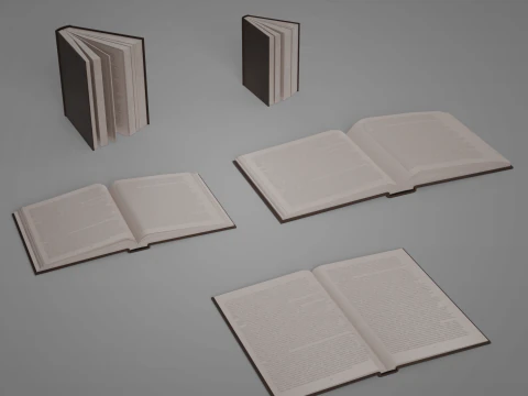 Realistic Low Poly Book and Paper Props Pack - Game-Ready PBR Low-poly 3D Model