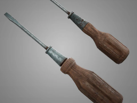 Vintage Hand Tools Pack Low Poly Game-Ready Tools PBR 2K 3D Model