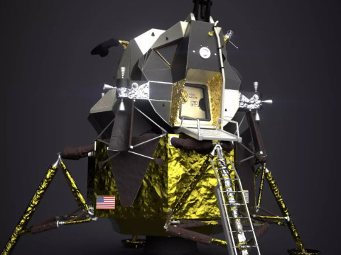 Лунный модуль &laquo;Аполлон-11&raquo;, 1969 год, готовый к игре актив PBR 4K 3D Модель