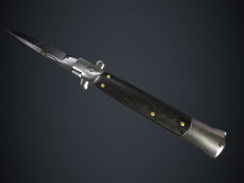 Stiletto Switchblade - 动画 - 低多边形游戏就绪武器 PBR 2K 3D 模型