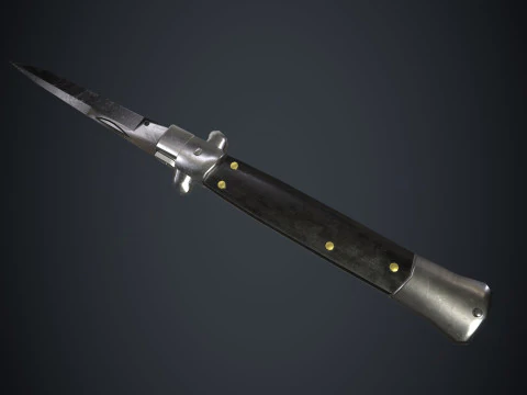 Coltello a serramanico a spillo - Animato - Arma pronta per il gioco Low Poly PBR 2K Modello 3D