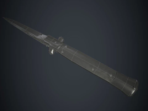 Stiletto Switchblade - Animated - Low Poly Game-Ready Weapon PBR 2K 3D Model