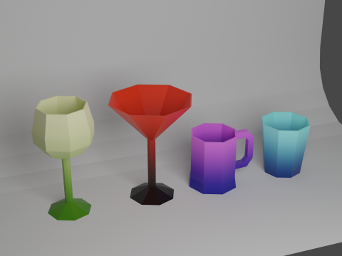 로우 폴리 컵 3D 모델