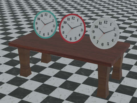 Juego de 3 relojes. Modelo 3D