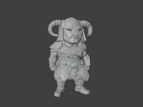 Sammelfigur von Dovahkiin aus dem Computerspiel TES 5 Skyrim 3D Druckmodell