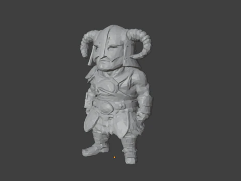 Collectible figure of Dovahkiin from the computer game TES 5 Skyrim 3D Print Model