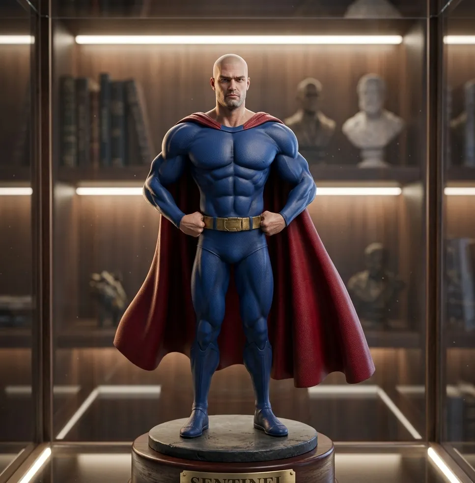 Superhero with Flowing Cape 3D Model .c4d .max .obj .3ds .fbx .stl .blend 