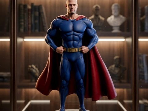 Superhero with Flowing Cape 3D Model