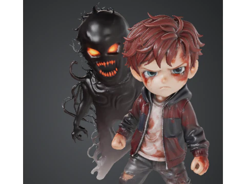 Menino aterrorizado Stranger Things 80s Sci-Fi Chibi Collection Modelo de Impressão 3D