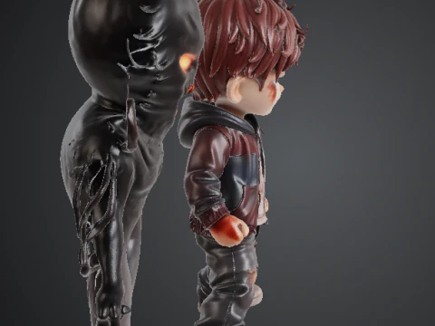 Menino aterrorizado Stranger Things 80s Sci-Fi Chibi Collection Modelo de Impressão 3D