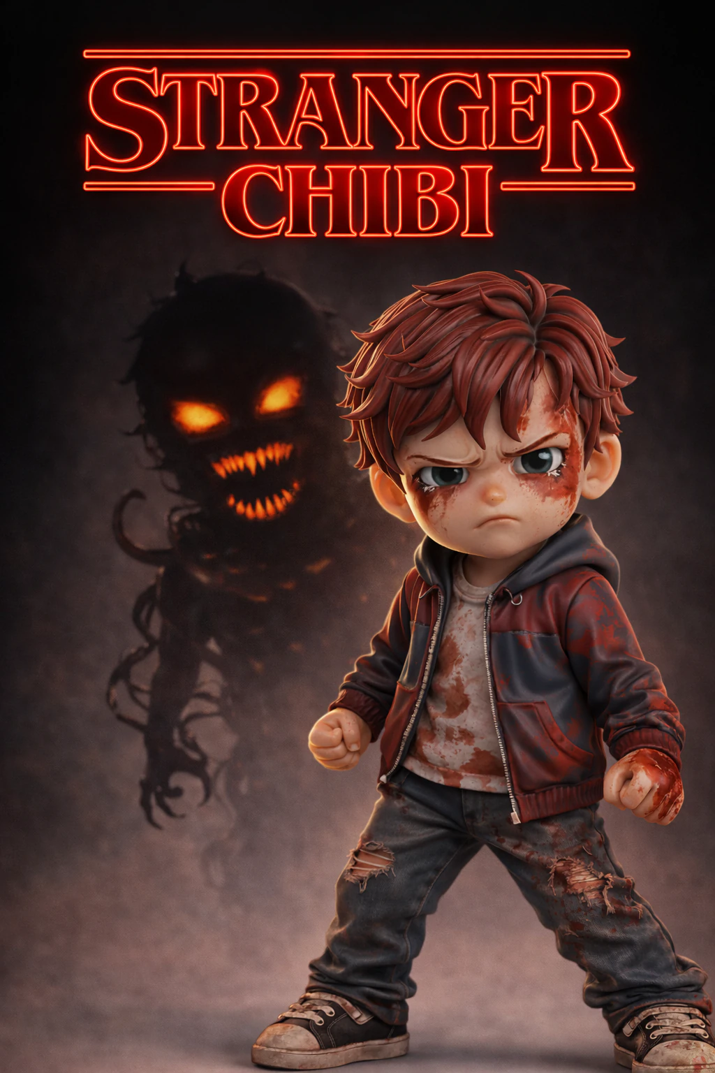 Menino aterrorizado Stranger Things 80s Sci-Fi Chibi Collection Modelo de Impressão 3D .c4d .max .obj .3ds .fbx .stl .blend 