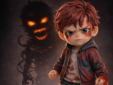 Menino aterrorizado Stranger Things 80s Sci-Fi Chibi Collection Modelo de Impressão 3D