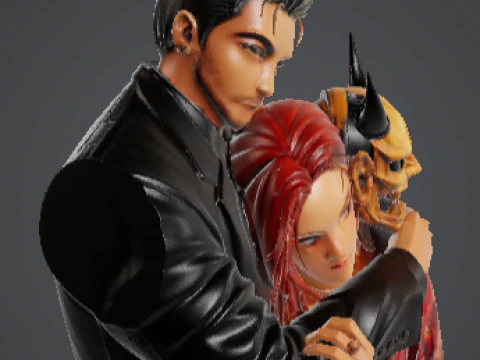 Onicoupleembracegoldmaskluxurycouple v01 Collection 3D Print Model