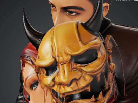 Onicoupleembracegoldmaskluxurycouple v01 Collection 3D Print Model