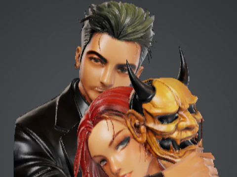 Onicoupleembracegoldmaskluxurycouple v01 Collection 3D Print Model