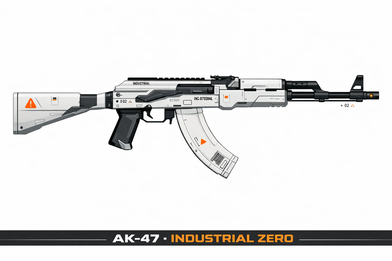 AK-47 INDUSTRIAL ZERO Collection 3D Print Model .c4d .max .obj .3ds .fbx .stl .blend 