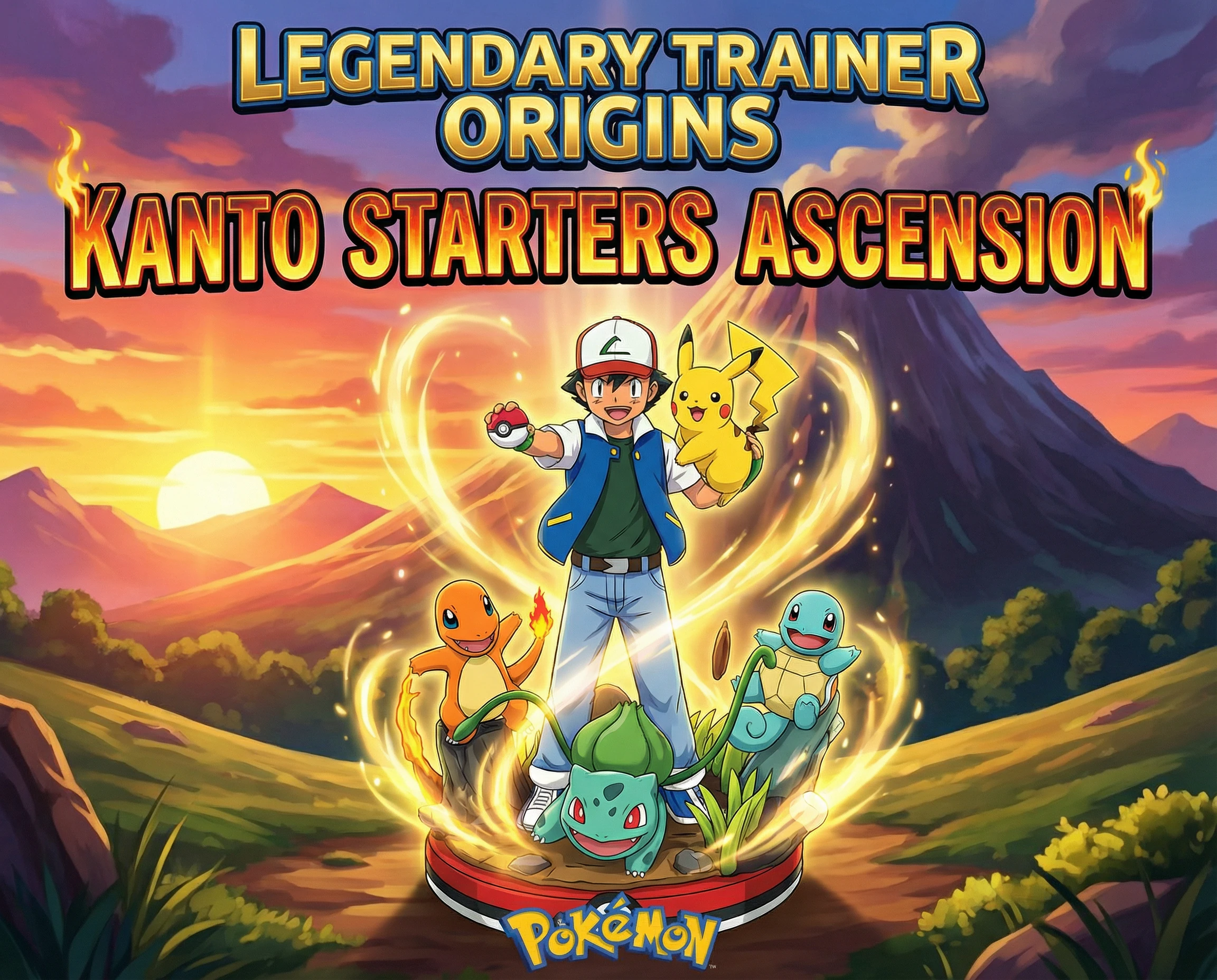 Pokémon Ash Ketchum Pikachu Entrenador legendario Orígenes Kanto Starters Ascension Modelo de impresión 3D .c4d .max .obj .3ds .fbx .stl .blend