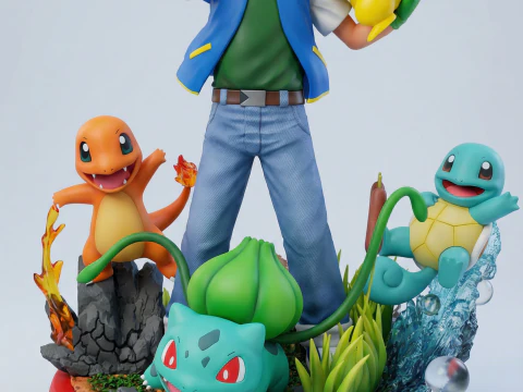 Pok&eacute;mon Ash Ketchum Pikachu Entrenador legendario Or&iacute;genes Kanto Starters Ascension Modelo de impresión 3D