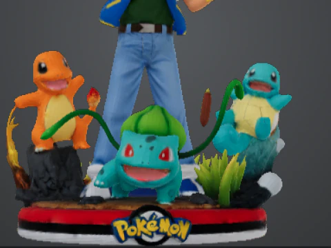 Pok&eacute;mon Ash Ketchum Pikachu Entrenador legendario Or&iacute;genes Kanto Starters Ascension Modelo de impresión 3D