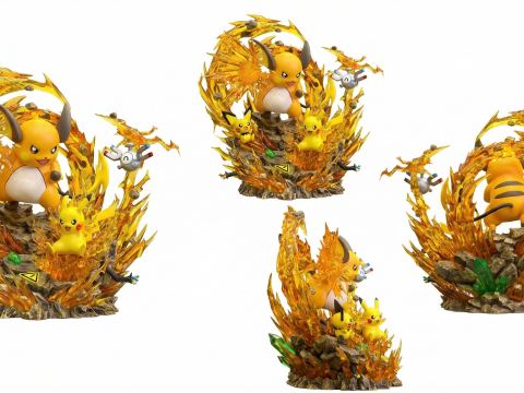 Pokemon Elemental Evolution Spiral Thunder Ascension Elektrische Evolution Core 3D printmodel