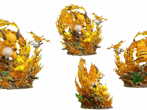 Pokmon Elemental Evolution Spiral Thunder Ascension Electric Evolution Core 3D Print Model