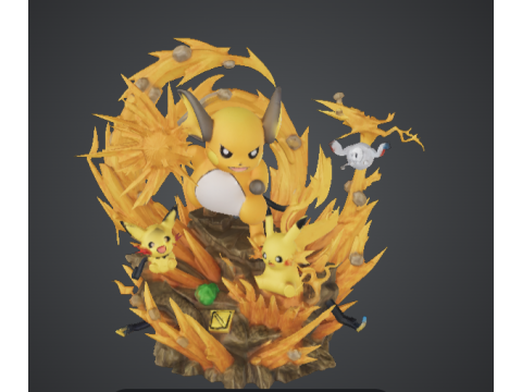 Pokemon Elemental Evolution Spiral Thunder Ascension Elektrische Evolution Core 3D printmodel