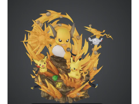 Pokmon Elemental Evolution Spiral Thunder Ascension Electric Evolution Core 3D Print Model