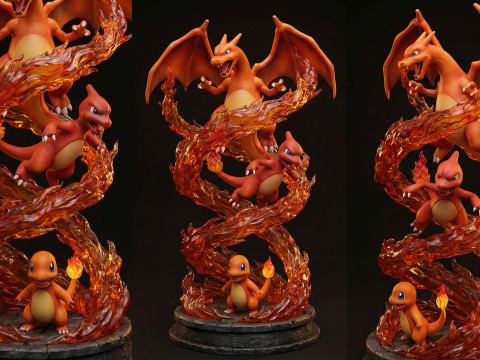 Pokmon Elemental Evolution Spiral Flame Ascension Fire Evolution Core 3D Print Model